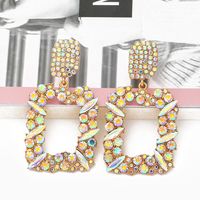 Boucles D&#39;oreilles Diamant En Alliage Géométrique À La Mode main image 4