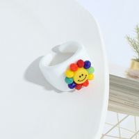 Cute Creative Smiley Face Color Opening Ring main image 4