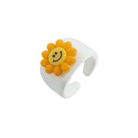 Cute Creative Smiley Face Color Opening Ring main image 3