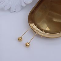 Simple Round Bead Long Earrings Wholesale main image 3