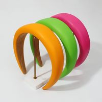 Retro Thickened Sponge Pure Color Headband main image 2