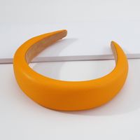 Retro Thickened Sponge Pure Color Headband main image 4