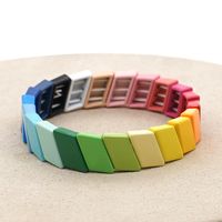 Fashion Couple Rainbow Enamel Alloy Bracelet sku image 1