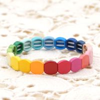 Fashion Couple Rainbow Enamel Alloy Bracelet sku image 2