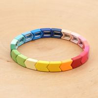 Fashion Couple Rainbow Enamel Alloy Bracelet sku image 3