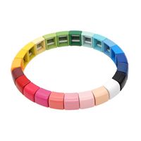 Fashion Couple Rainbow Enamel Alloy Bracelet sku image 17