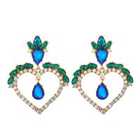 Fashion  Heart-shaped Alloy Diamond Earrings sku image 1