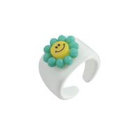 Cute Creative Smiley Face Color Opening Ring sku image 4