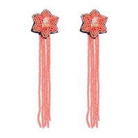 Bohemian Style Flower Tassel Long Earrings sku image 4