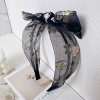 Korean Lace Embroidery Bow Headband sku image 1