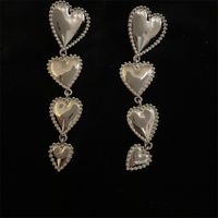 Korean Heart Shape Metallic Earrings sku image 1