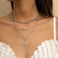 Simple Fashion Star Metal Chain Combination Necklace sku image 1