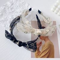 Korean Lace Embroidery Bow Headband main image 5
