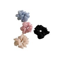 Korean Style Fashionable Solid Color Pleated Large Intestine Hair Ring Pleated Fabric Intestine Hair Rope Large Ponytail Rubber Band Hair Accessories Ladies main image 6