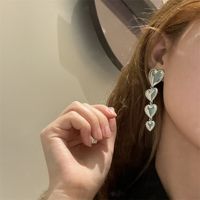 Korean Heart Shape Metallic Earrings main image 4