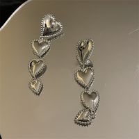 Korean Heart Shape Metallic Earrings main image 5