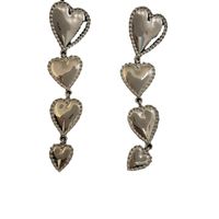 Korean Heart Shape Metallic Earrings main image 6