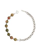 Fashion Flower Green Stone Necklace Earrings Set main image 6