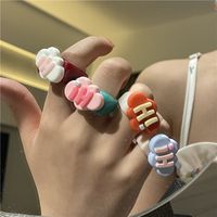 Fashion Letter Color Candy Color Resin Ring main image 1