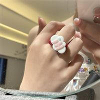 Fashion Letter Color Candy Color Resin Ring main image 5