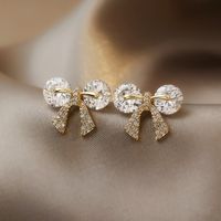 Korean Style Simple Diamond Butterfly Earrings main image 4