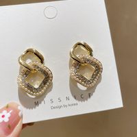 Boucles D'oreilles Perles Géométriques En Forme De Diamant De Style Coréen main image 6