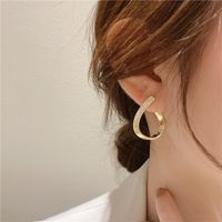 Korean Style Simple Diamond Hollow Water Drop Earrings main image 4