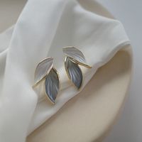 Korean Style Simple Leaf Hit Color Earrings main image 1