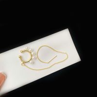 Korean Style Simple Pearl Tassel Long Ear Hook main image 4