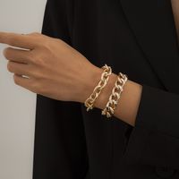 Punk Double Thick Chain Bracelet Set main image 4