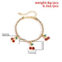 Bracelet Simple En Alliage De Cerises Avec Chaîne À Griffes Et Diamants Rétro main image 6