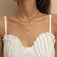 Simple Fashion Star Metal Chain Combination Necklace main image 4