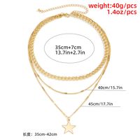 Simple Fashion Star Metal Chain Combination Necklace main image 5