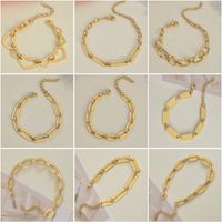 Trend Personality Simple Stainless Steel Plated 14k Gold Bracelet main image 1