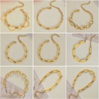 Trend Personality Simple Stainless Steel Plated 14k Gold Bracelet main image 2