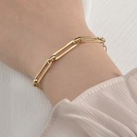 Trend Personality Simple Stainless Steel Plated 14k Gold Bracelet main image 4