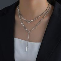 Fashion Pig Nose Buckle Double-layer Necklace main image 1