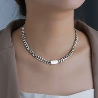 Fashion Stainless Steel Square Brand Necklace main image 2