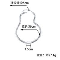 Fashion Stainless Steel Square Brand Necklace main image 3