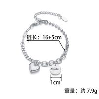 Simple Heart Letter Round Card Stainless Steel Bracelet main image 4