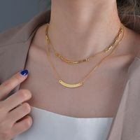 Korean Curved Brand Double Layered Necklace main image 2