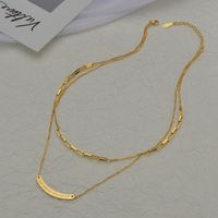 Korean Curved Brand Double Layered Necklace main image 3