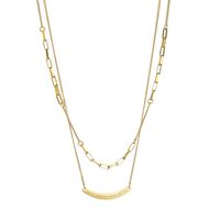 Korean Curved Brand Double Layered Necklace main image 6