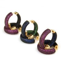 Simple Fashion Two-color Seven-row Diamond Earrings main image 1