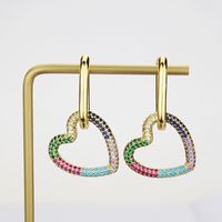 Fashion Color Zirconium Heart-shaped Earrings main image 2