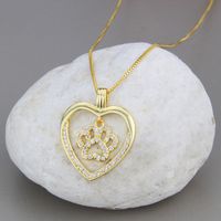 Simple Heart-shaped Inlaid Zirconium Pendant Copper Necklace main image 1