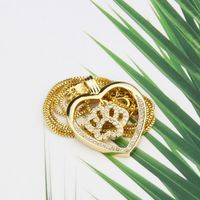 Simple Heart-shaped Inlaid Zirconium Pendant Copper Necklace main image 5