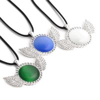 Fashion Diamond Opal Wing Pendant Necklace main image 1