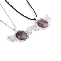 Fashion  Amethyst Diamond Wing Pendant Necklace main image 2