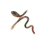 Modefarbener, Verstellbarer Ring Mit Zirkonia-schlangenöffnung main image 5